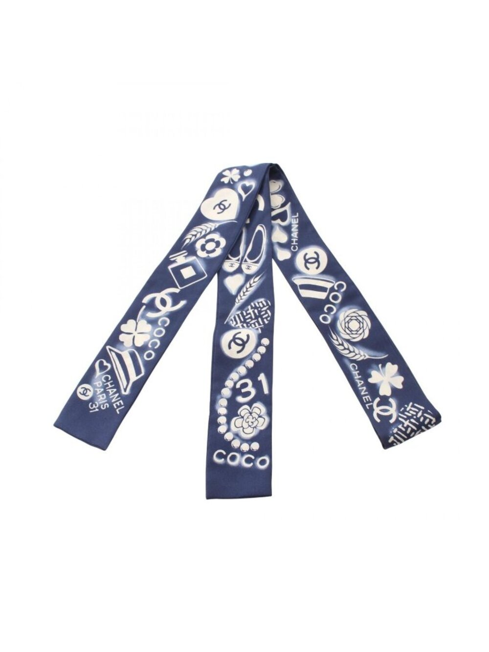 Chanel Scarf Icon Ribbon Silk